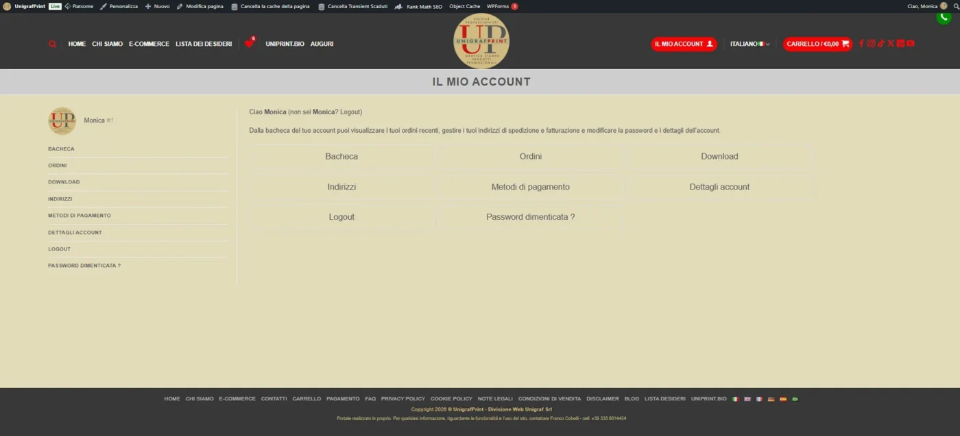 My Account Dashboard | UnigrafPrint