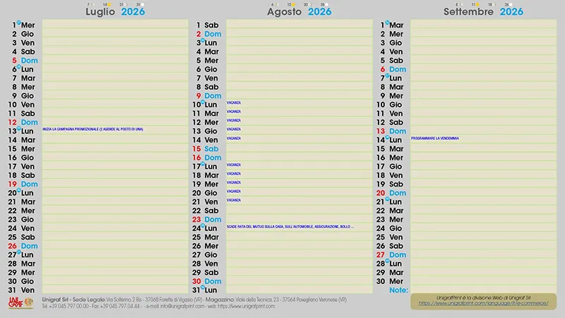 Quarterly Agenda | uNIGRAFpRINT