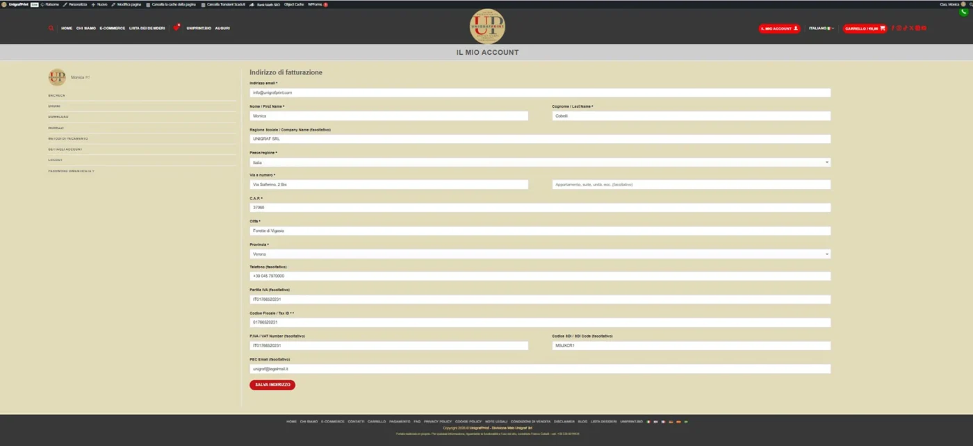 Internal billing address | UnigrafPrint