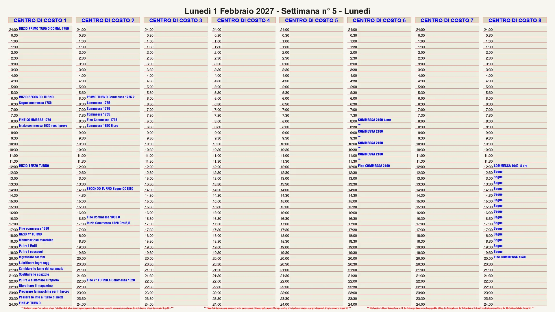 Esempio mese di Febbraio Agenda mensile editabile | Copy_UnigrafPrint