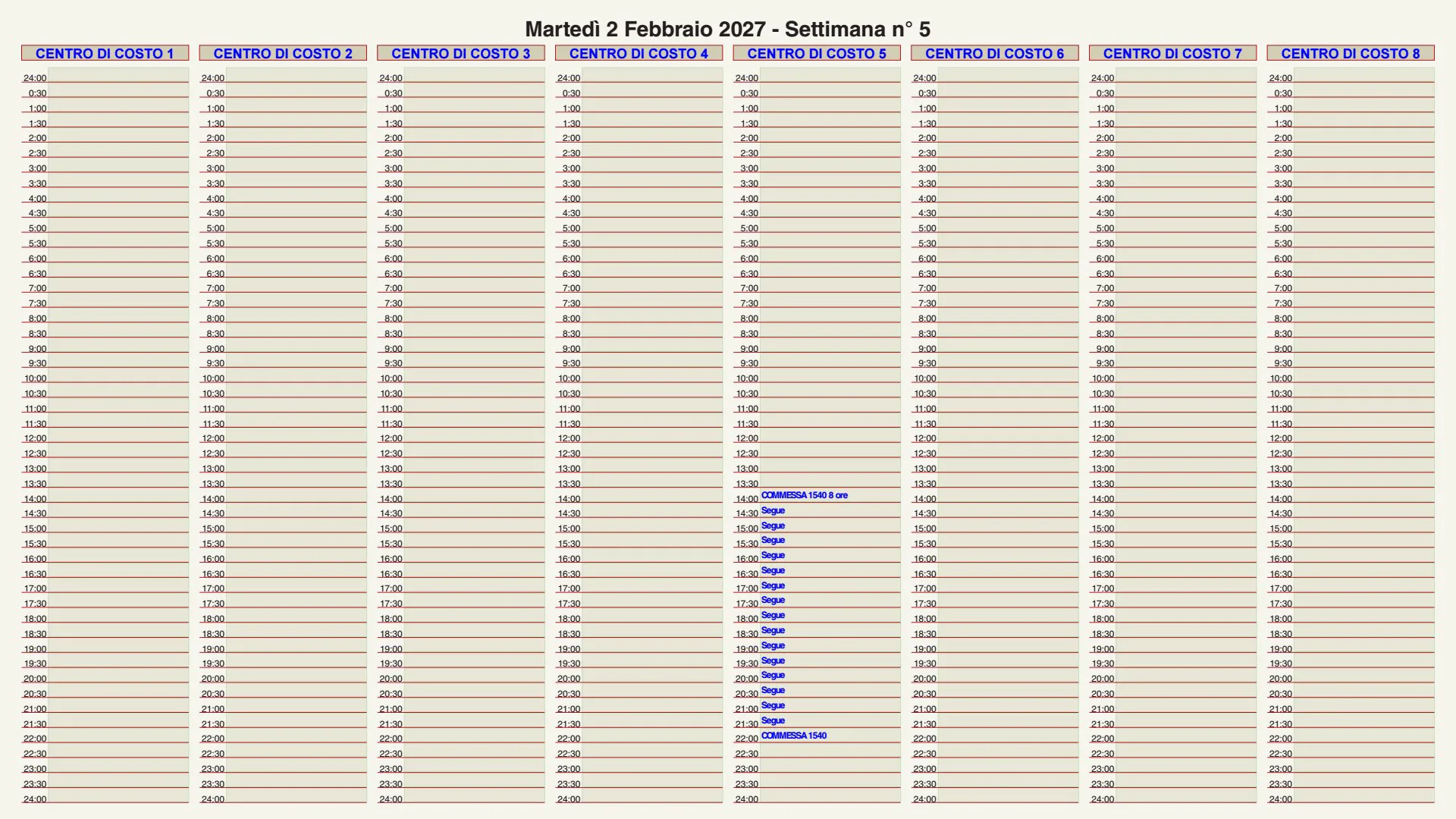 2_Esempio mese di Febbraio Agenda mensile editabile | UnigrafPrint