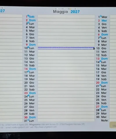 Exemplo de vista em TV - planeamento trimestral personalizado (abril, maio, junho 2027) | UnigrafPrint