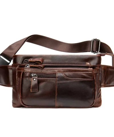 Casual Men Waist Bags Genuine Leather Belt Bag Men Fanny Pack Fashion Men's Waist Pack Money Belt Hip Bag Belts Pouch Bag