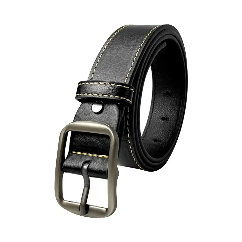 Leather Belt For Men Pin Buckle Jeans Black Belt Chic Luxury Brand Ladies Vintage Strap Waistband - immagine 7