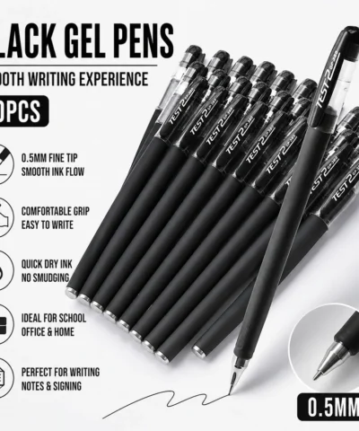 10pcs/Set Gel Pens Black Refill Gel Pen Bullet Tip 0.5mm School & office Supplies Stationery kawaii Accessories Stationery