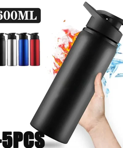 1-5PCS Outdoor Sports Stainless Steel Water Bottle Portable Leisure Cycling Drinking Bottle for Travel Water Glass