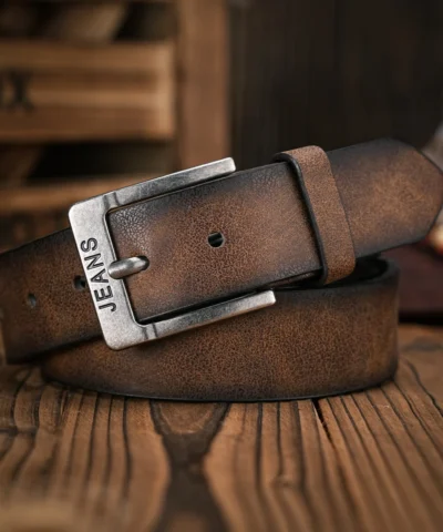 A Men's and Women's Casual Retro Belt Western Style! PU Leather Belt with Metal Buckle, Suitable for Daily Work Wear