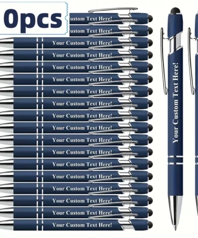 10 Personalized Engraved Metal Ballpoint Pens - Customizable with Names, Logos, and Messages - Ideal for Corporate Bulk Gifts