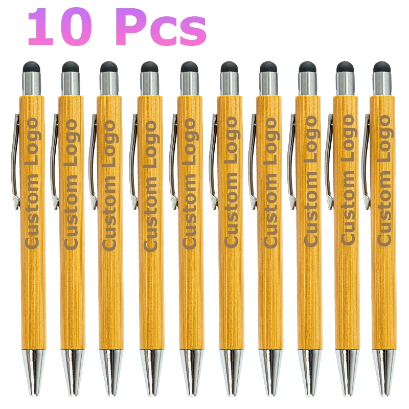 Personalized Ballpoint Pen Engraved Bamboo Pens Customize Company Logo Baby Shower Baptism School Wedding Gift Decoration - immagine 7