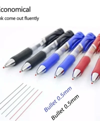 23Pcs Retractable Ballpoint Pens Large Capacity 0.5mm Ballpoint Pen Black/Red/Blue Replaceable Refill School Writing Supplies - immagine 5