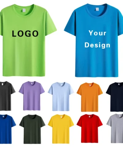 220g Cotton T-shirt Printing Logo Custom Name Men and Women Summer Design Photo Printing Company Advertising Team Activities Diy