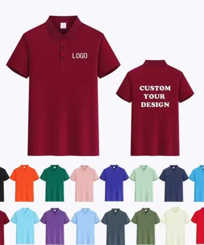 High-end Casual Polo Shirt with Custom Digital Printing for Large Size, Loose and Breathable, 100% Polyester-Cotton, Custom Logo