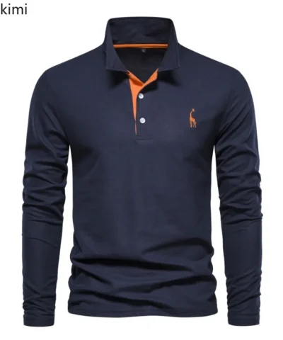 2026 New Polo T-shirts for Men High Grade Embroidery Solid Long Sleeve Golf Polo Shirts Spring Autumn Social Business Male Tops