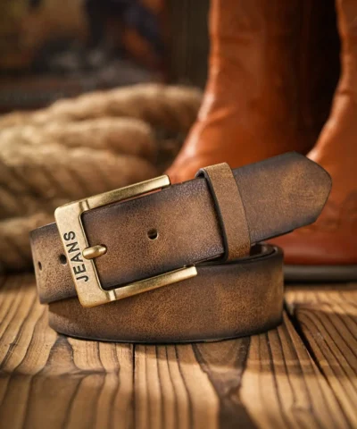 A Men's and Women's Casual Retro Belt Western Style! PU Leather Belt with Metal Buckle, Suitable for Daily Work Wear - immagine 9