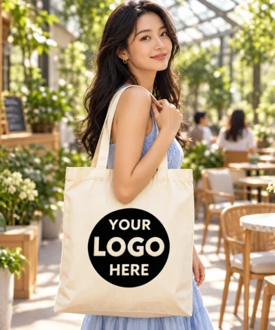Personalized Custom Printed Canvas Tote Bag Custom Pattern Logo Reusable Shopping Handbag for Business Promotional Gift