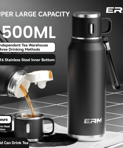 Double Wall Vacuum Insulated Thermos Bottle Stainless Steel Flask Portable Travel Mug With Lid Outdoor Hiking Gym Daily Use
