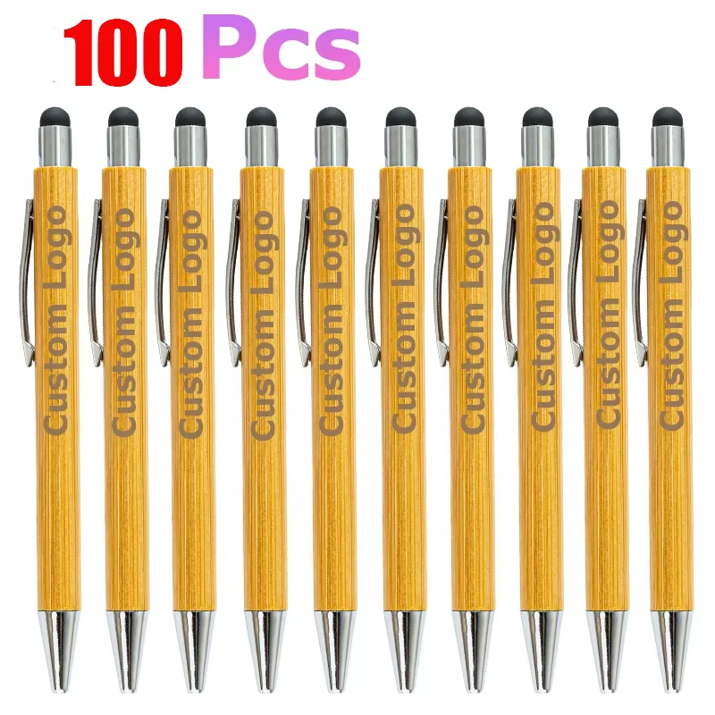 Personalized Ballpoint Pen Engraved Bamboo Pens Customize Company Logo Baby Shower Baptism School Wedding Gift Decoration - immagine 8