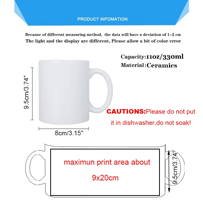 Custom Ceramic Mug Color Inside and Handle Inside Cup DIY Image Ceramic Mug DIY Photo Picture Logo Text Gifts - immagine 3