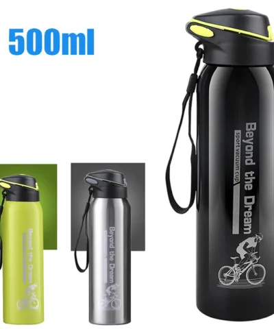 500ml Bike Water Bottle Drink Flask Stainless Steel Cup Outdoor Sport Running Mountain Cycling Warm-Keeping Bicycle Kettle