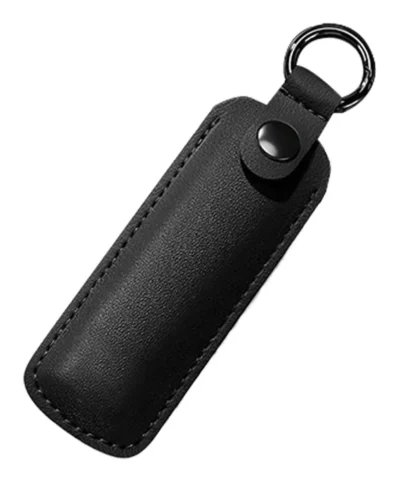 Leather U Disk Pouch Key Ring Holder USB Flash Drive Holder Anti-loss Keychain Case Pendrive Protective Cover Digital Accessory