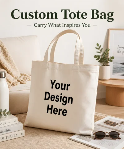 Customized Photo Print Canvas Tote Bag, Personalized Your Own Picture Fashion Shopping Travel Handbag Gift for Friends