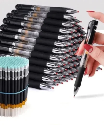 23/33Pcs Retractable Ballpoint Pen Large Capacity 0.5mm Ballpoint Pen Black/Red/Blue Replaceable Refill School Supplies
