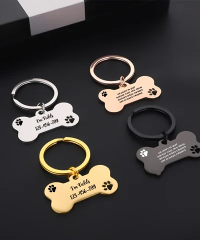 Customized Pet Dog Collar Accessories, Identity Tags, Engraved Custom Pet Information, Bone Shaped Dog Tags, Prevent Pets From L
