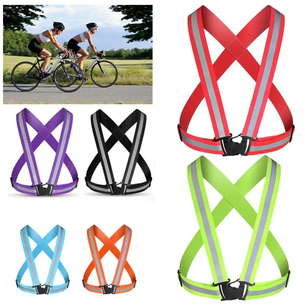 High Visibility Highlight Reflective Straps Breathable Multicolors Safety Vest Elastic Band Safety Protection Construction Work - immagine 2