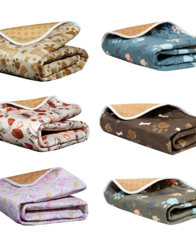 2pcs Cute Waterproof Pet Pee Pad Washable Puppy Training Pad Mat Reusable Anti-Slip Pee Pad Blanket Absorbent Diaper for Dog Cat