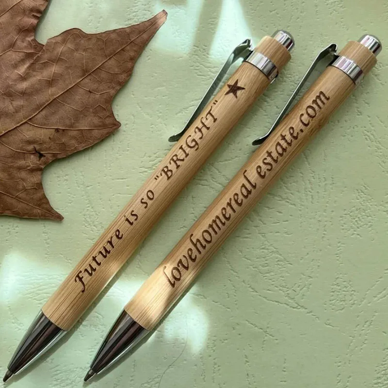 Personalized Ballpoint Pens Bamboo Pens Engraved Ballpoint guestbook pen Rustic Wedding Party Gifts for Guests Party Supplies - immagine 5