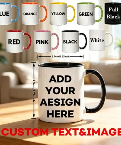 **Personalized Custom Coffee Mug with Photos & Text Unique Gift for Anniversary Valentine's Day Mother's Day Birthday Home Use**