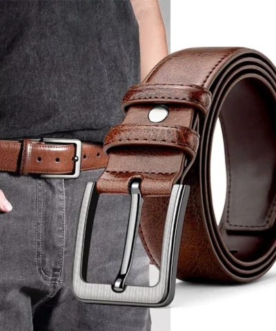 High-quality Genuine Leather Men's Belt with Buckle, Casual and Business Belt, Masculine Design, Fashion Novelty 2