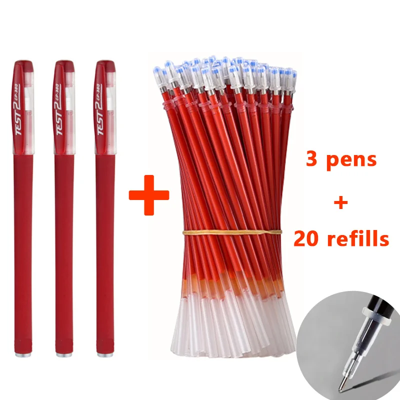 Gel pens Set Black Blue Red Refill Gel Pen Bullet Tip 0.5mm School & office Supplies Stationery kawaii accessories stationery - immagine 28